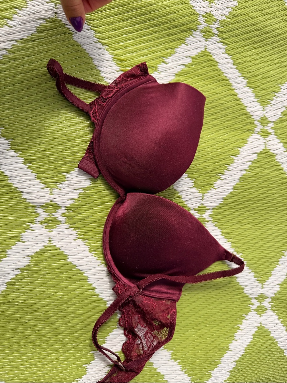 Victoria's Secret Deep Burgundy Lace T-Shirt Bra